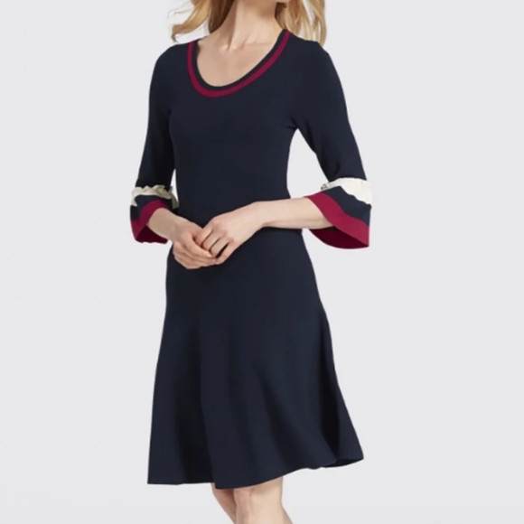 Draper James Dresses & Skirts - DRAPER JAMES | stripe bell sleeve sweater dress